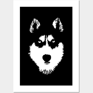 Husky Negative Space Posters and Art